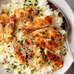 Chicken Scampi with Creamy Garlic Parmesan Rice Recipe