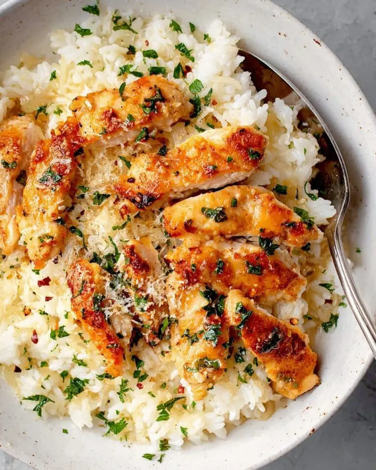 Chicken Scampi with Creamy Garlic Parmesan Rice Recipe