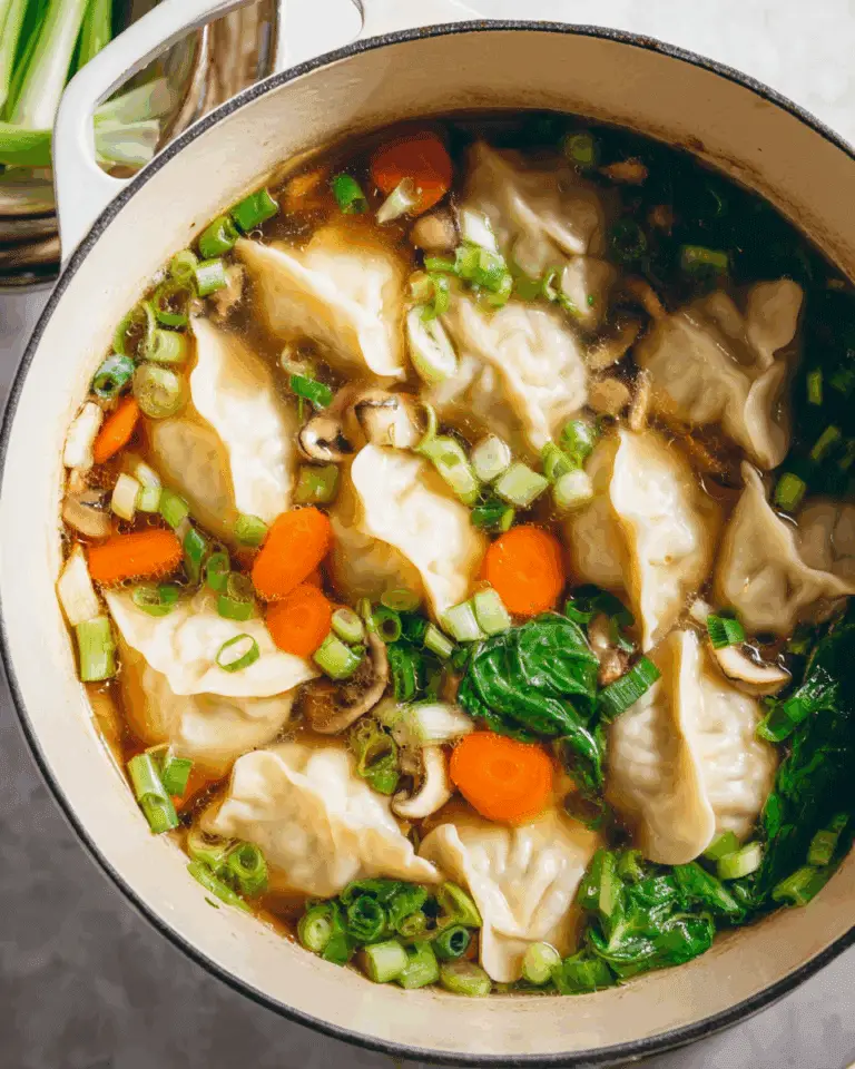 Easy Asian Dumpling Potsticker Soup Recipe