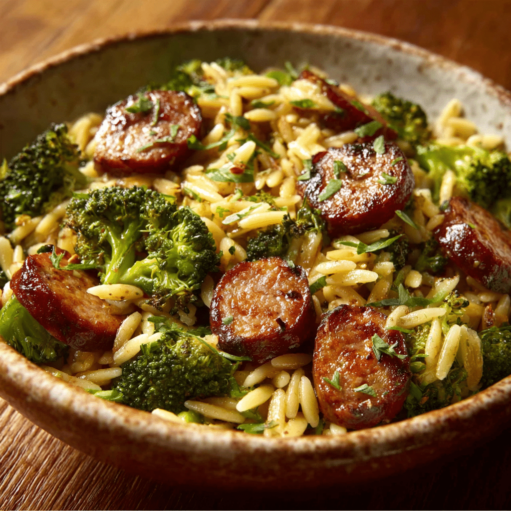 Chicken Sausage and Broccoli Orzo Recipe - Recipe Image