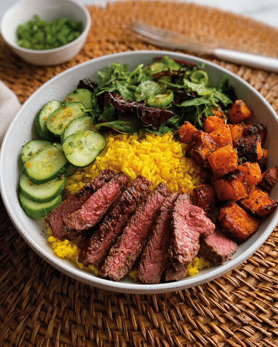 Healthy Mediterranean Steak Bowl Recipe