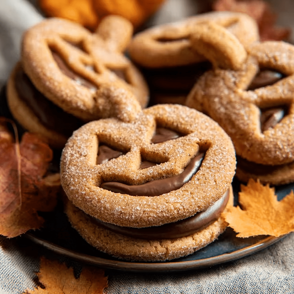 Milk Chocolate Stuffed Jack-O'-Lantern Cookies Recipe - Recipe Image