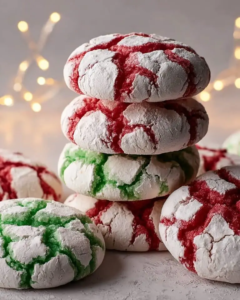 Crinkle Cookies (Red & Green) Recipe