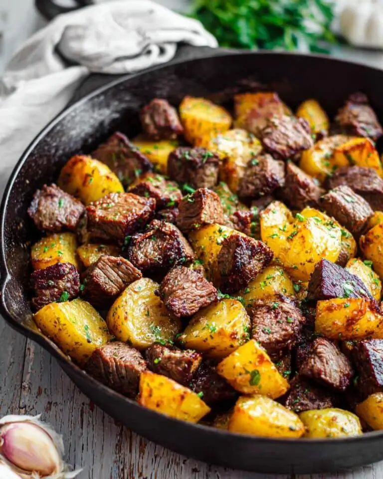 Garlic Butter Beef Bites with Potatoes Recipe