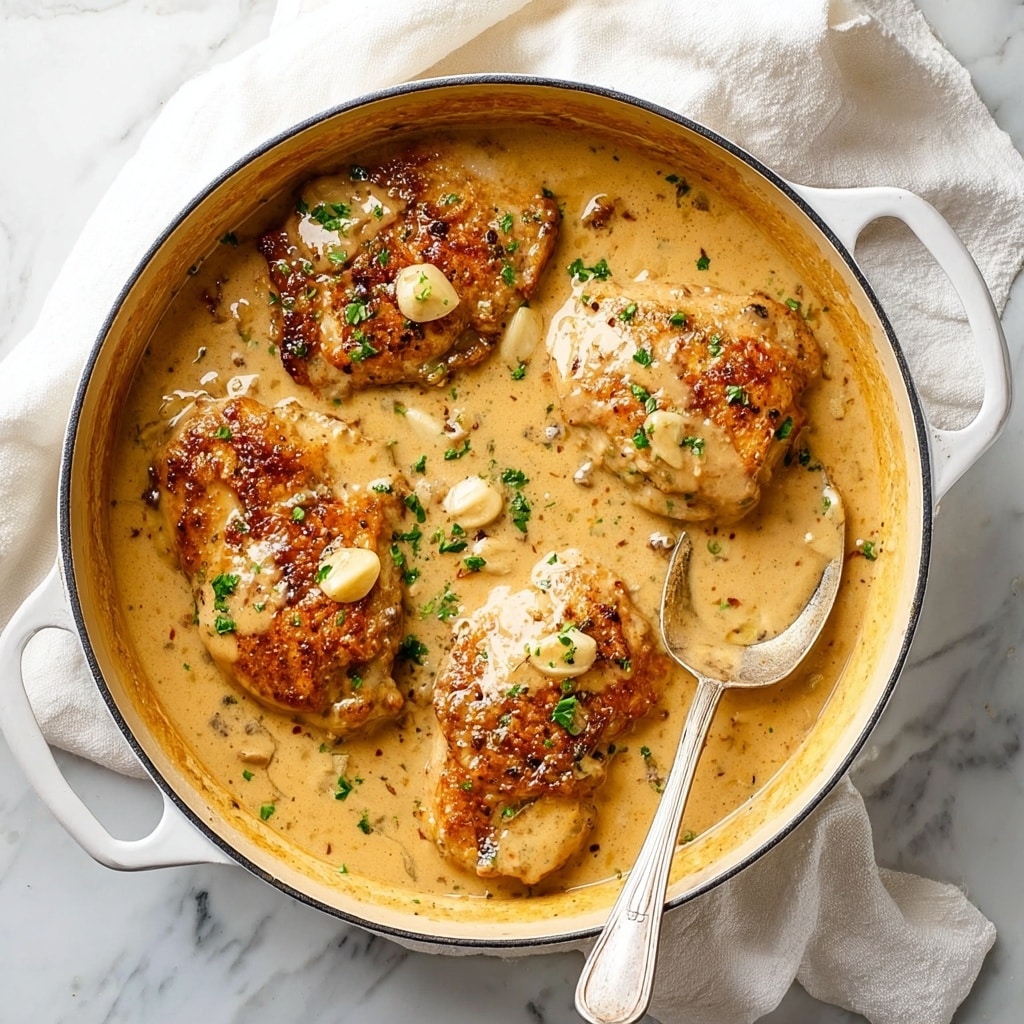 Delicious Creamy Garlic Chicken Recipe - Recipe Image