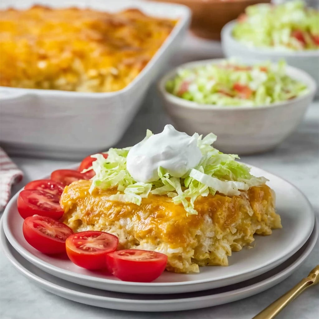 Green Chili Chicken Enchilada Casserole Recipe - Recipe Image