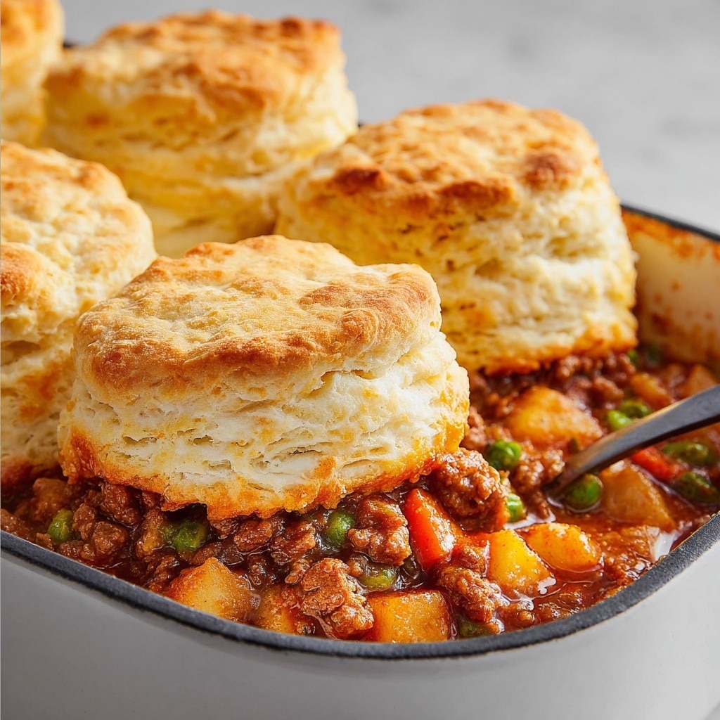 Ground Beef Pot Pie with Biscuits Recipe - Recipe Image