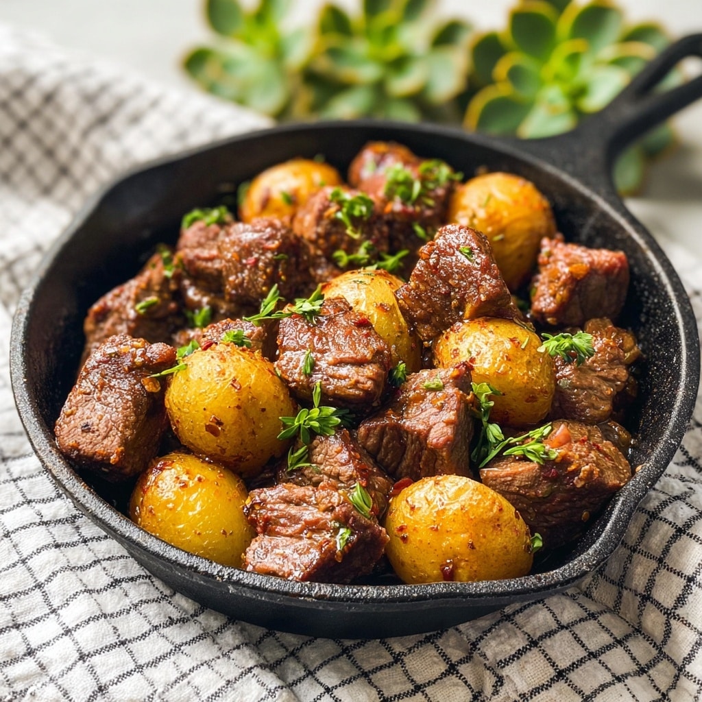 Garlic Butter Beef Bites with Potatoes Recipe - Recipe Image
