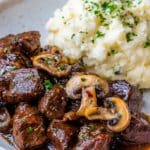 Beef Tenderloin Tips with Mushroom Gravy Recipe