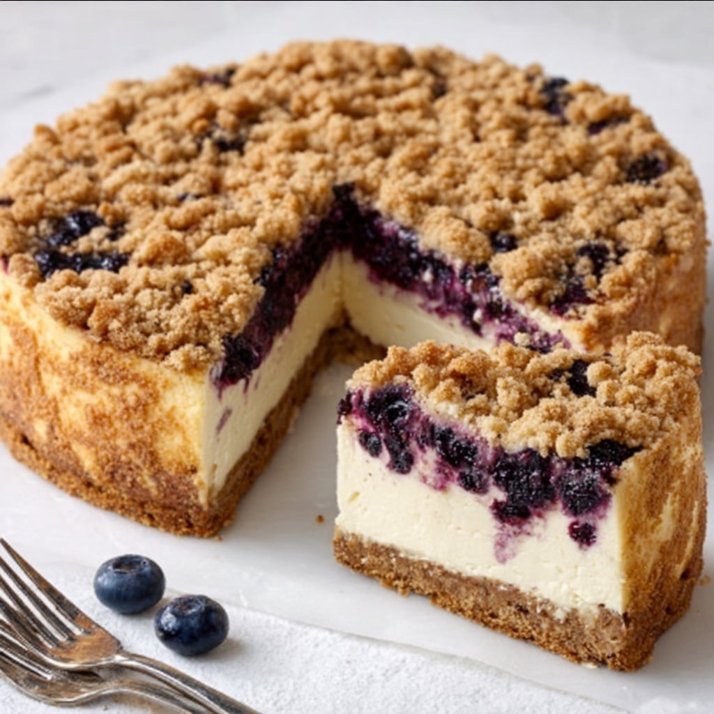 Blueberry Crumble Cheesecake Recipe - Recipe Image