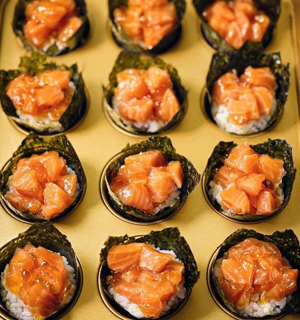 Easy Baked Salmon Sushi Cups (Viral Recipe) Recipe