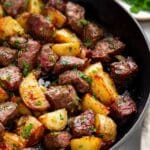The Best Garlic Butter Steak Bites and Potatoes Recipe