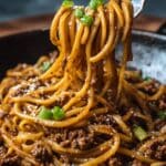 Mongolian Ground Beef Noodles Recipe