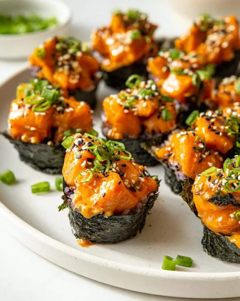The Best Easy Baked Salmon Sushi Cups (Viral Recipe) Recipe