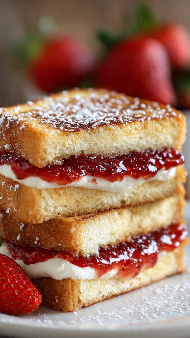 Fried Strawberry Cheesecake Sandwiches For Breakfast Recipe