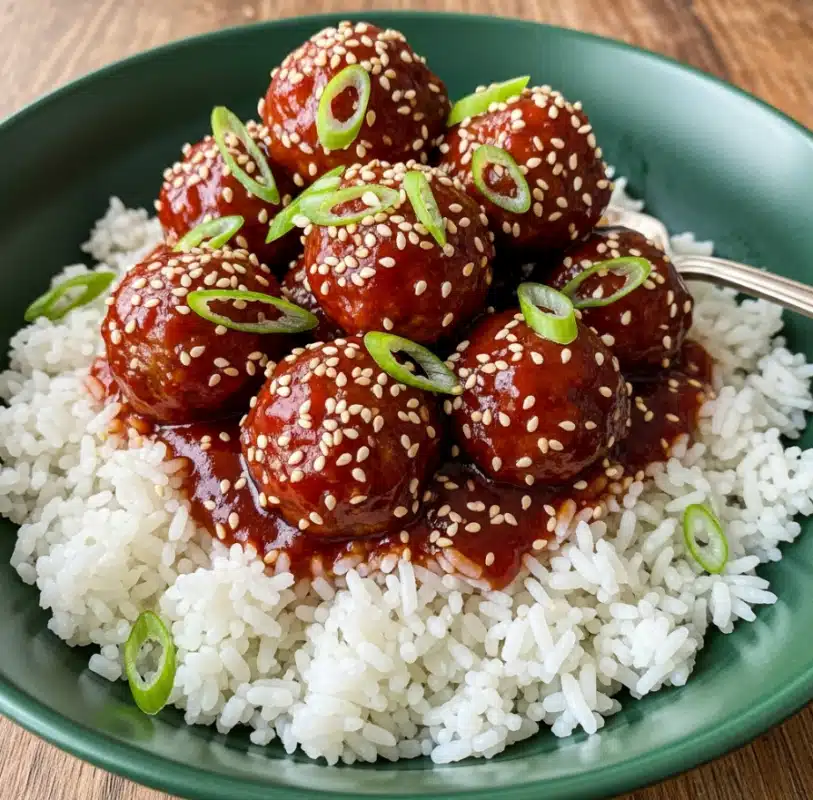 Delicious Honey Garlic Meatball Rice Bake Recipe