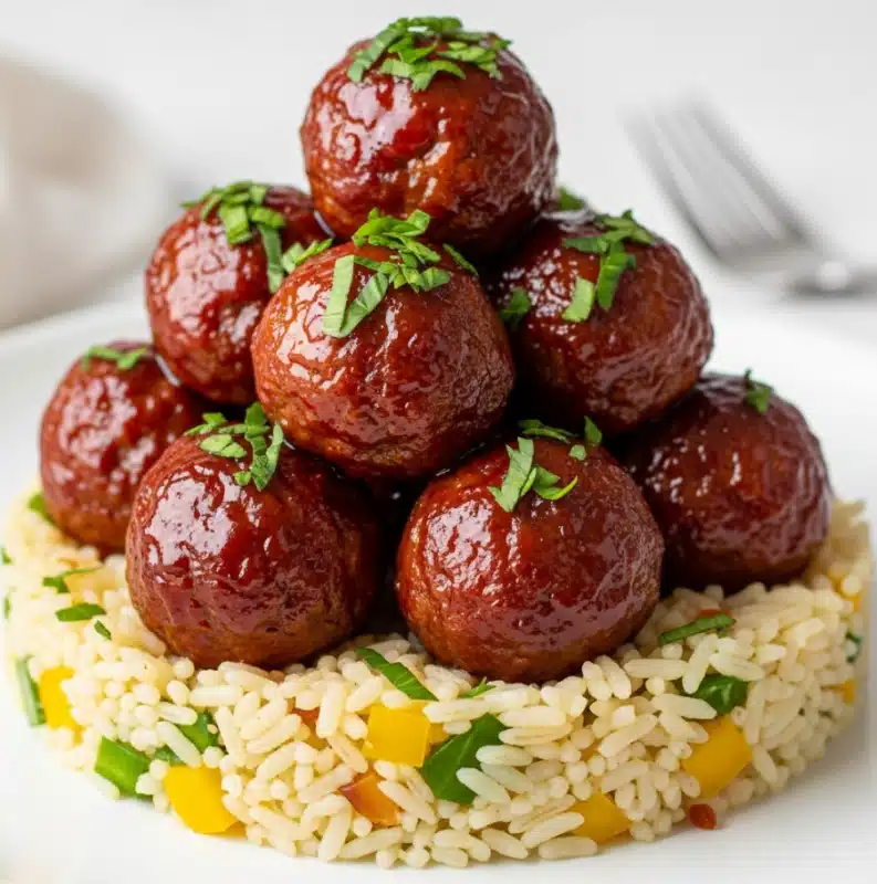Delicious Honey Garlic Meatball Rice Bake Recipe 6 Delicious Honey Garlic Meatball Rice Bake Recipe - Recipe Image