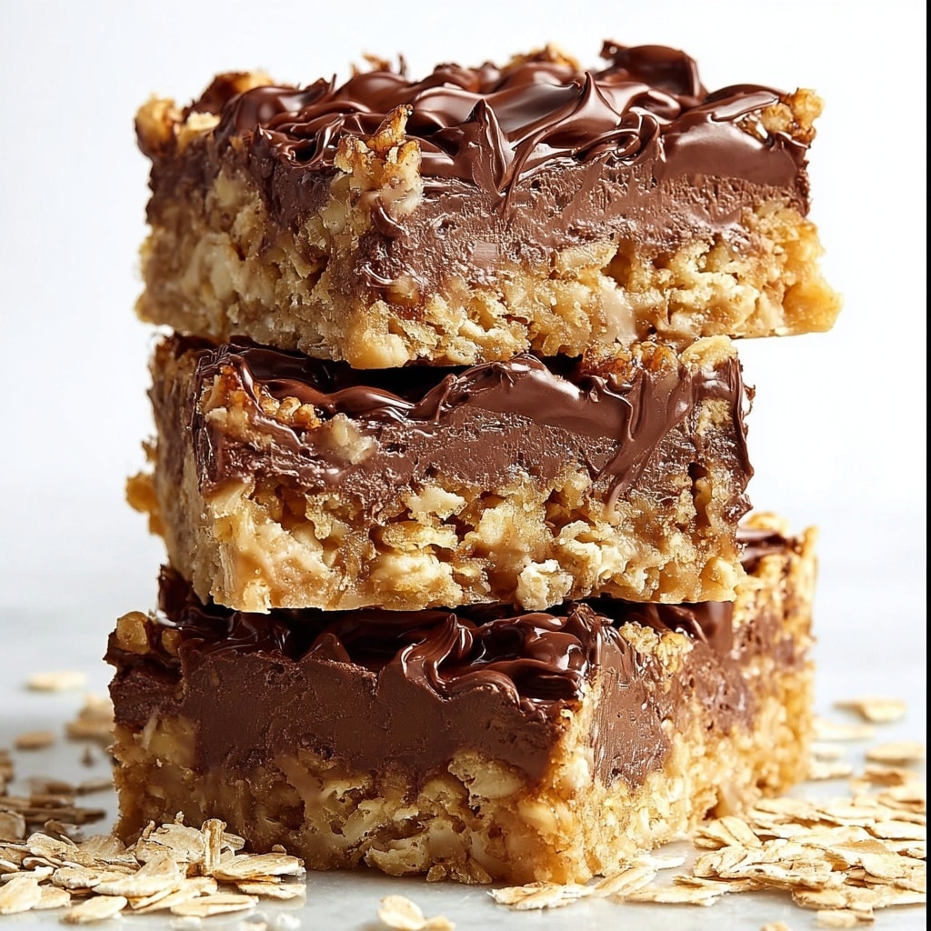 No Bake Chocolate Oatmeal Bars Recipe - Recipe Image