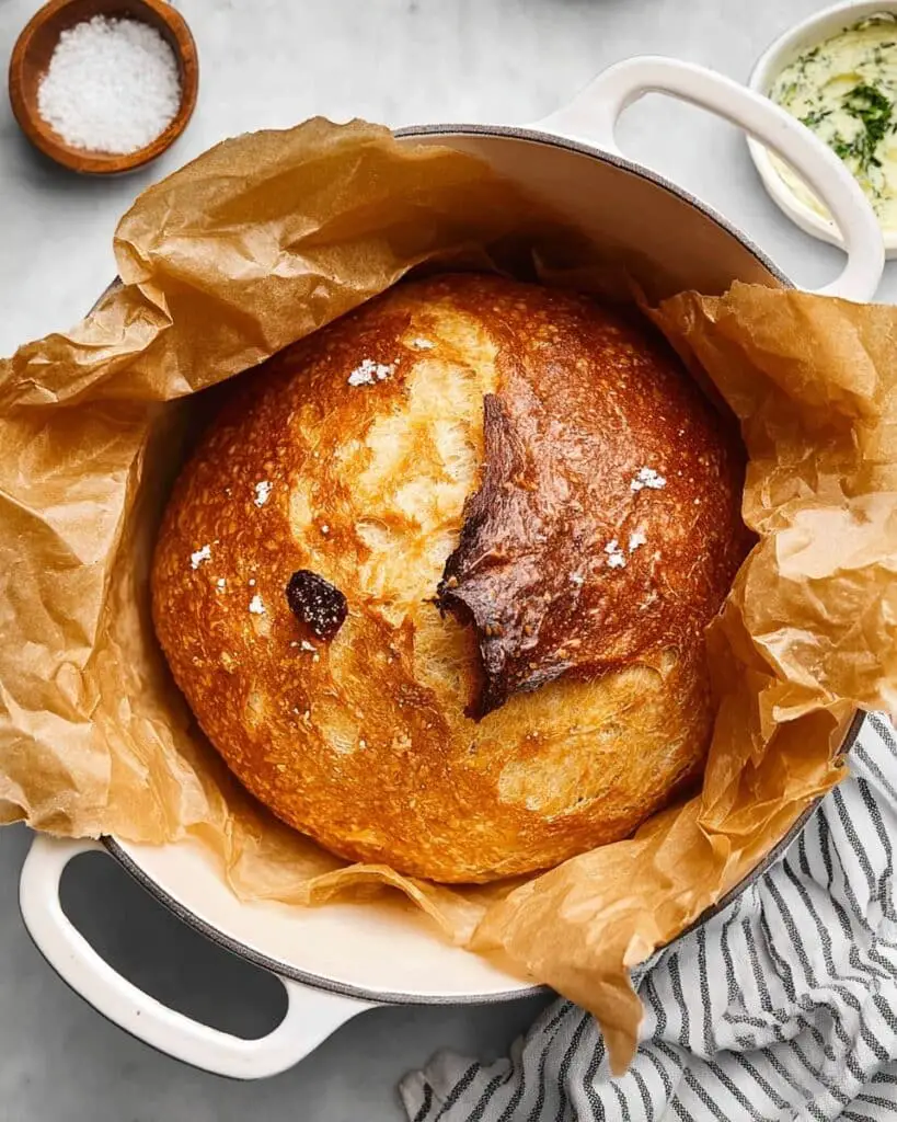 Roasted Garlic No Knead Bread Recipe