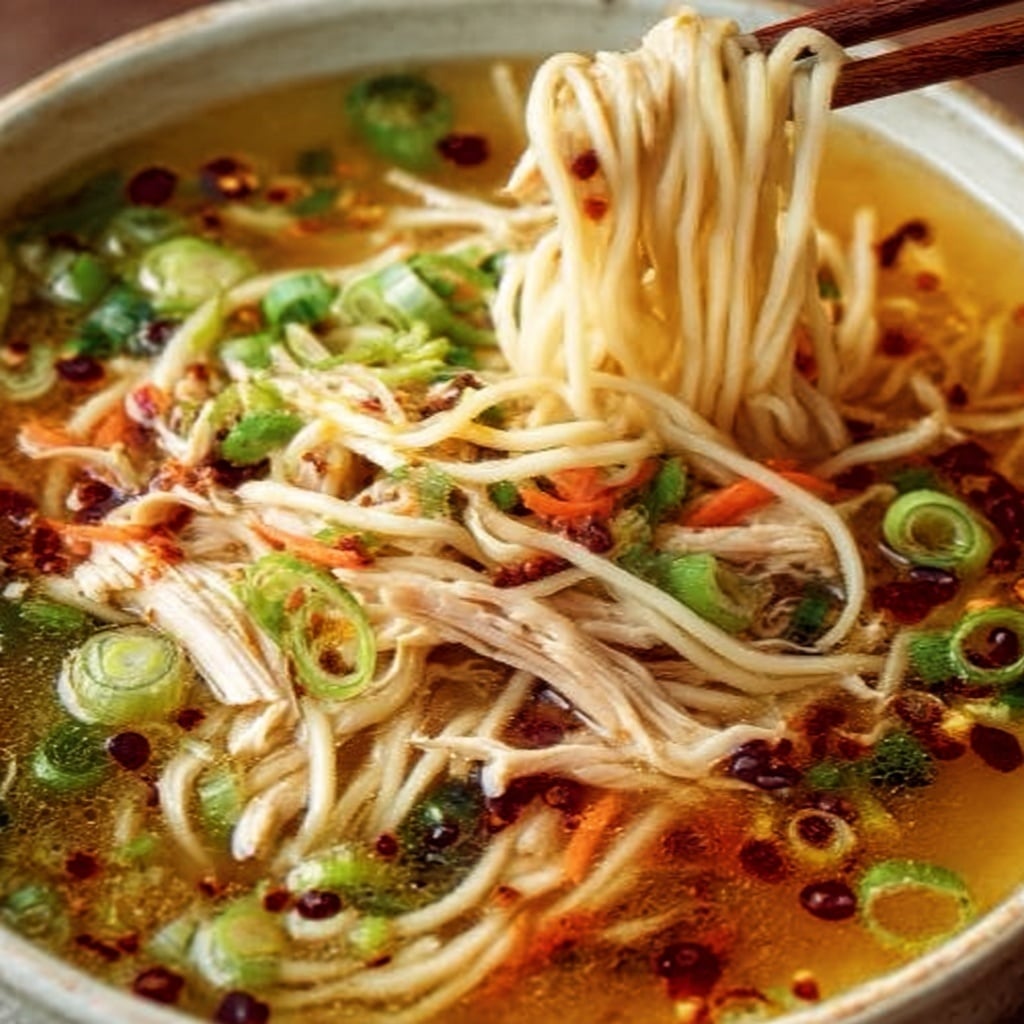 Aromatic Ginger Scallion Chicken Noodle Soup Recipe - Recipe Image