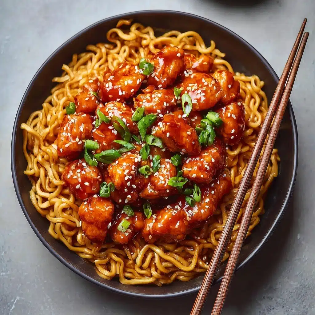 Sticky Garlic Chicken Noodles Recipe - Recipe Image