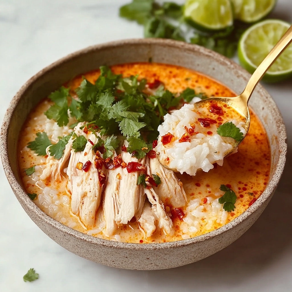 Savory Coconut Chicken Brothy Rice for Cozy Nights Recipe - Recipe Image