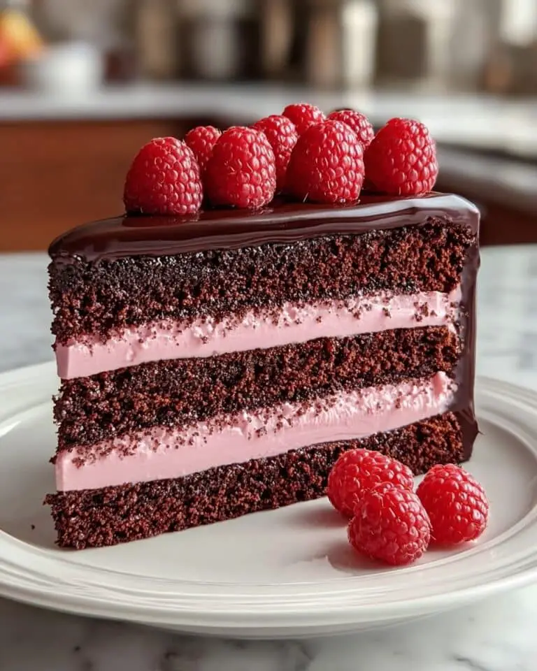 Dark Chocolate Raspberry Mousse Cake Recipe