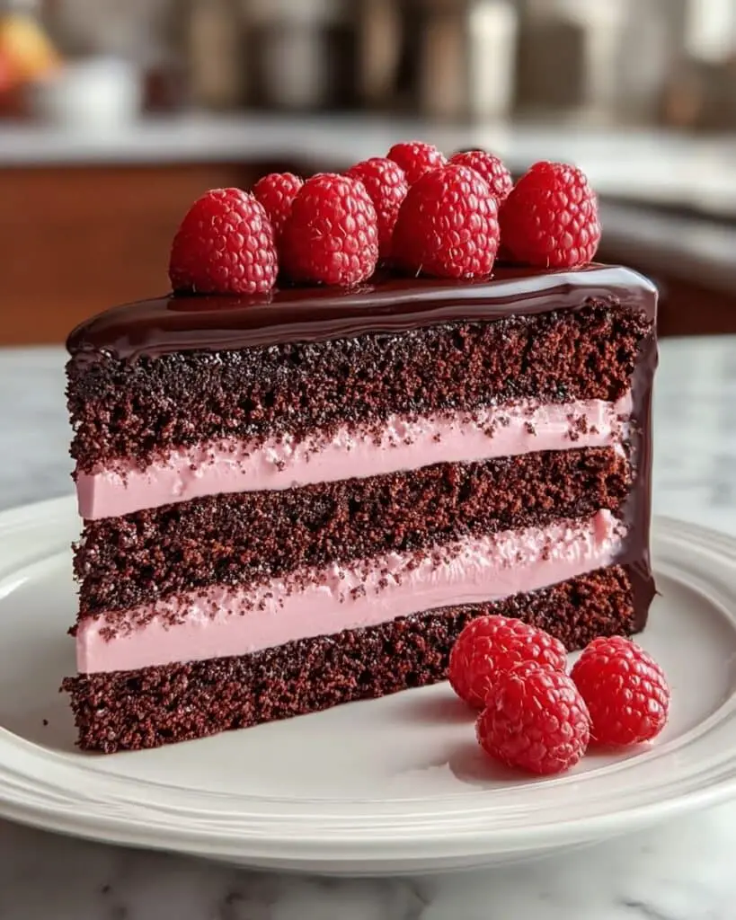 Dark Chocolate Raspberry Mousse Cake Recipe