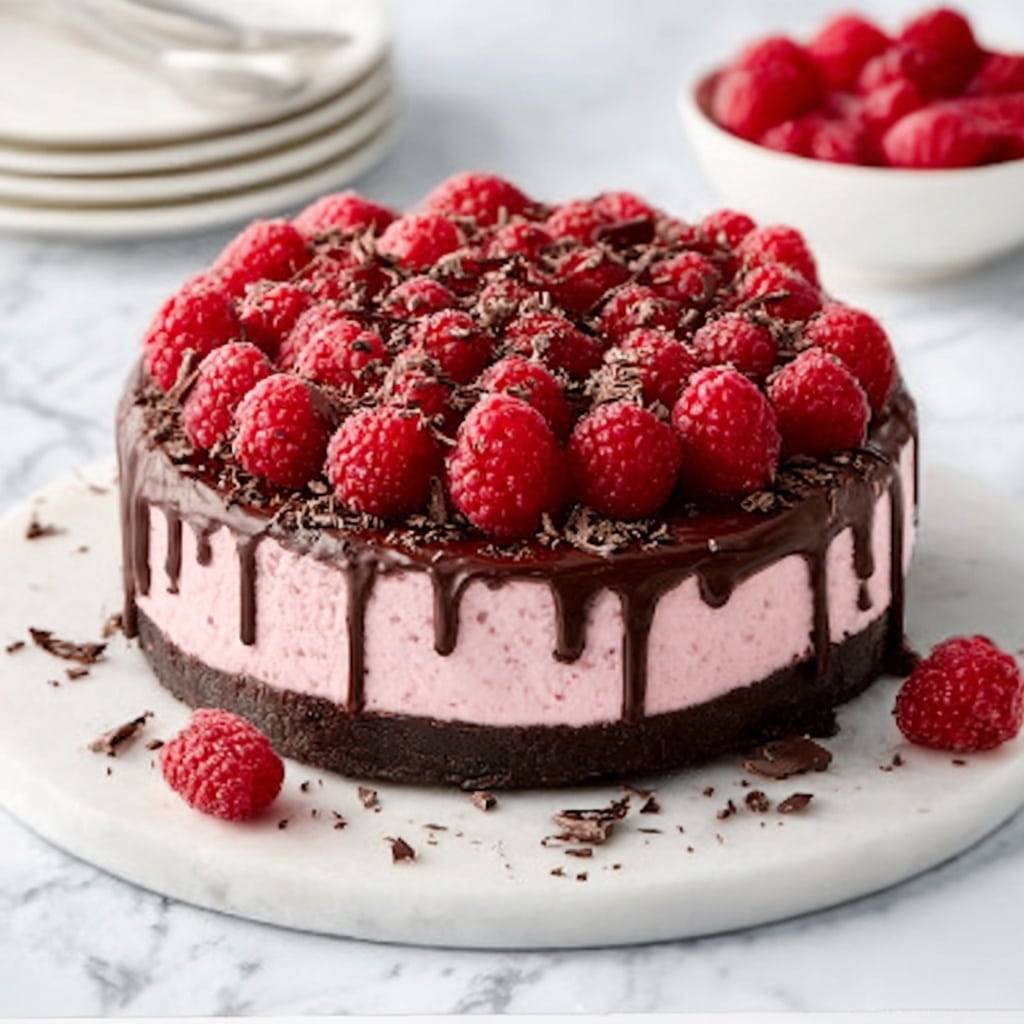 Dark Chocolate Raspberry Mousse Cake Recipe - Recipe Image