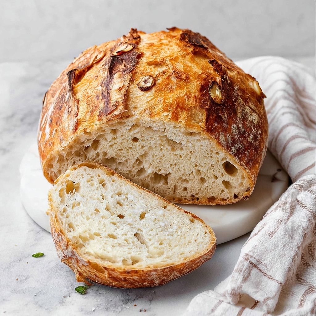 Roasted Garlic No Knead Bread Recipe - Recipe Image
