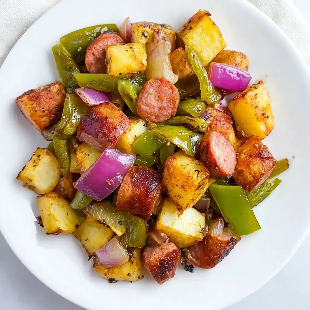 One-Pan Sausage, Pepper, Onion and Potato Bake Recipe 6 One-Pan Sausage, Pepper, Onion and Potato Bake Recipe - Recipe Image