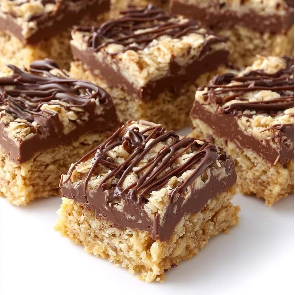No Bake Chocolate Oatmeal Bars Recipe - Recipe Image