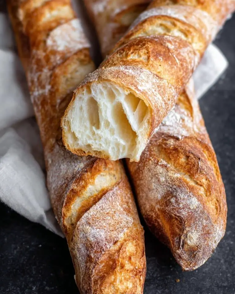 No Knead Bread-Baguette Recipe