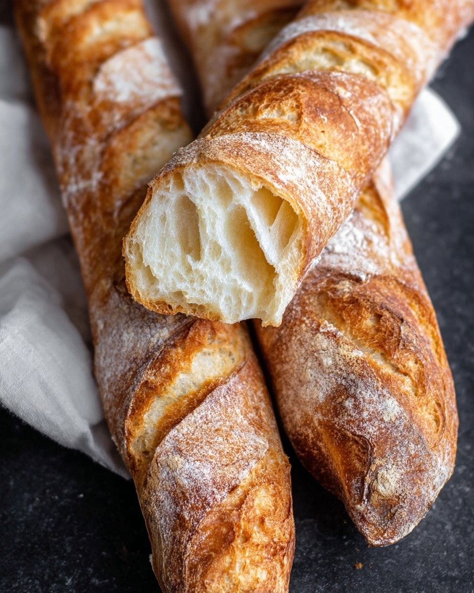 No Knead Bread-Baguette Recipe