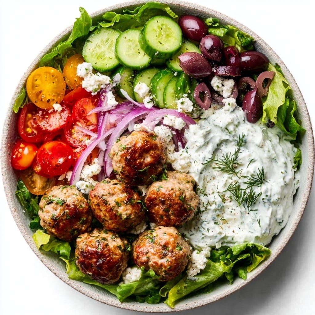 The Best Greek Chicken Meatballs with Tzatziki Sauce Recipe - Recipe Image