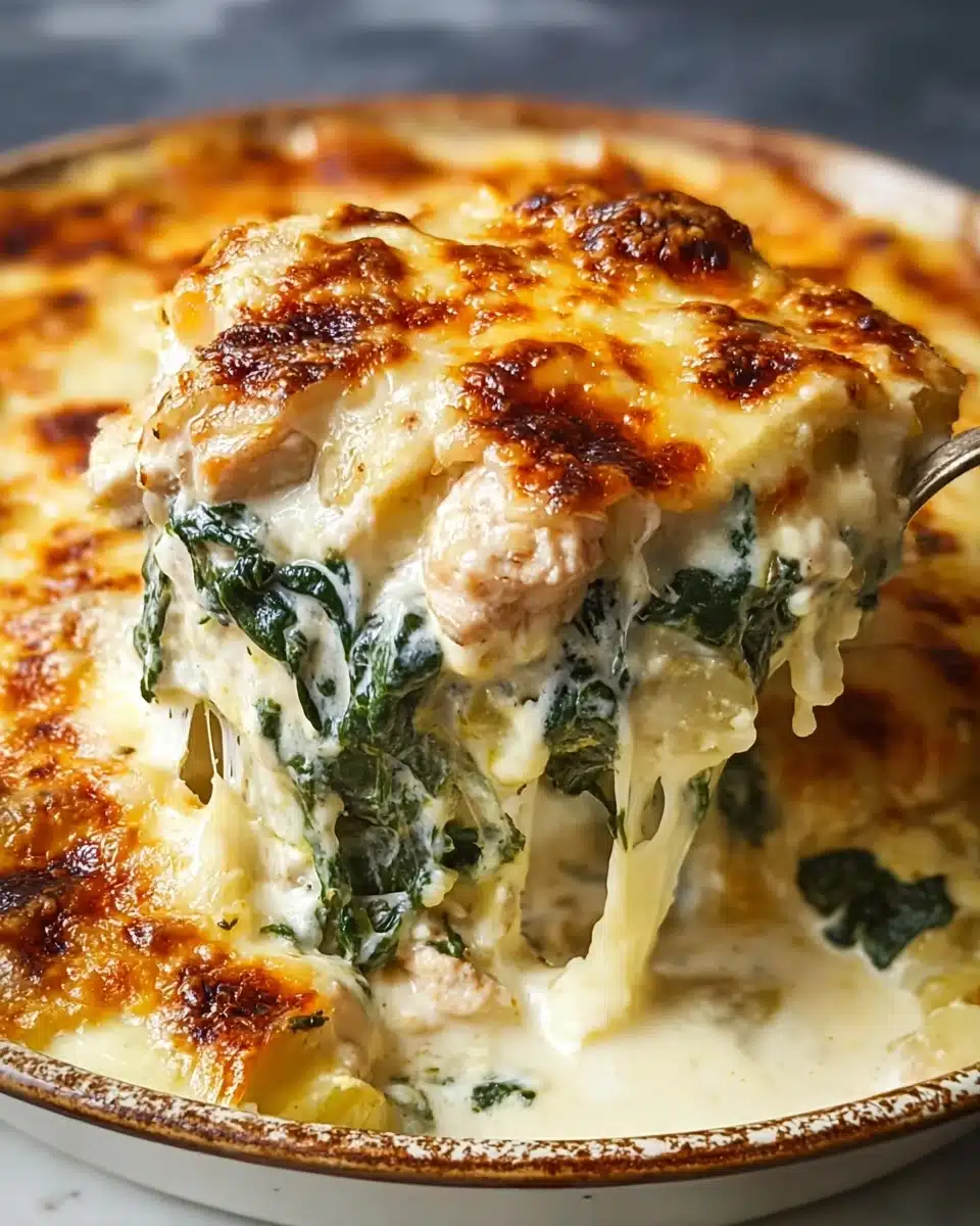 Chicken and Spinach Casserole with Cream Cheese Recipe - Recipe Image