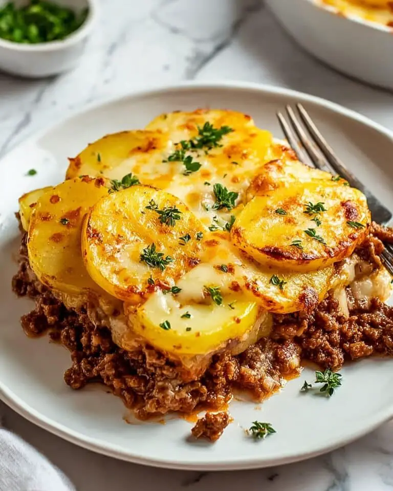 Hobo Casserole with Ground Beef and Cheddar Potatoes Recipe