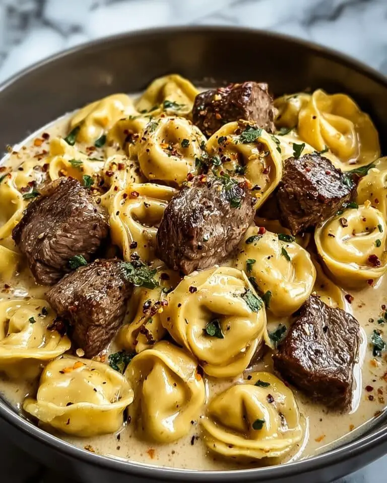 Cracked Garlic Steak Tortellini in Creamhouse Sauce Bliss Recipe