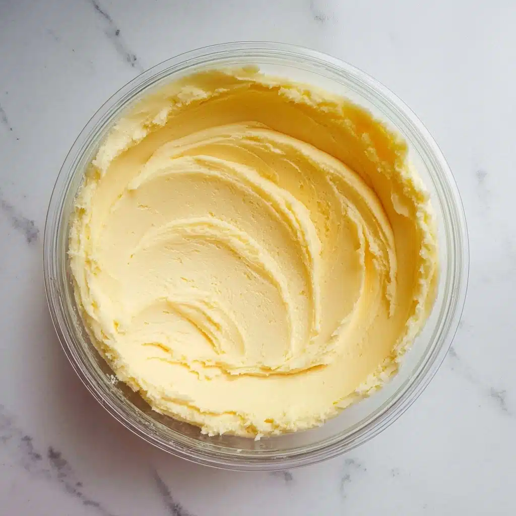 The image shows three distinct ingredients placed on a white marble countertop: a metal measuring cup filled with chunky, vibrant yellow pieces of pineapple on the left, a glass measuring pitcher containing frothy off-white liquid in the upper right, and a small white bowl with a smooth, golden-yellow liquid in the lower center. Each ingredient sits separately with no mixing or overlapping, forming a triangular arrangement. photo taken with an iphone