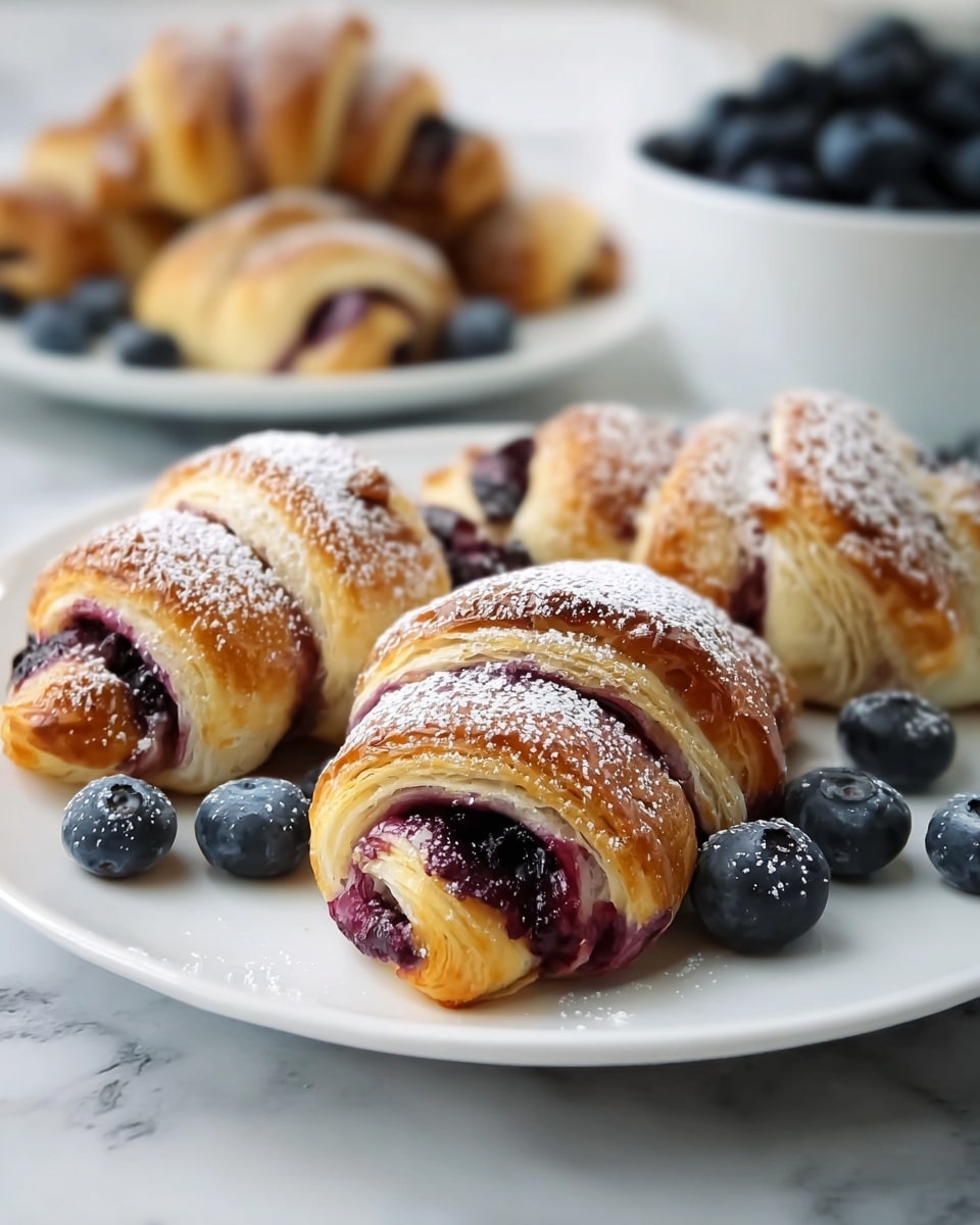Blueberry Cream Cheese Puff Pastry Crescents Recipe