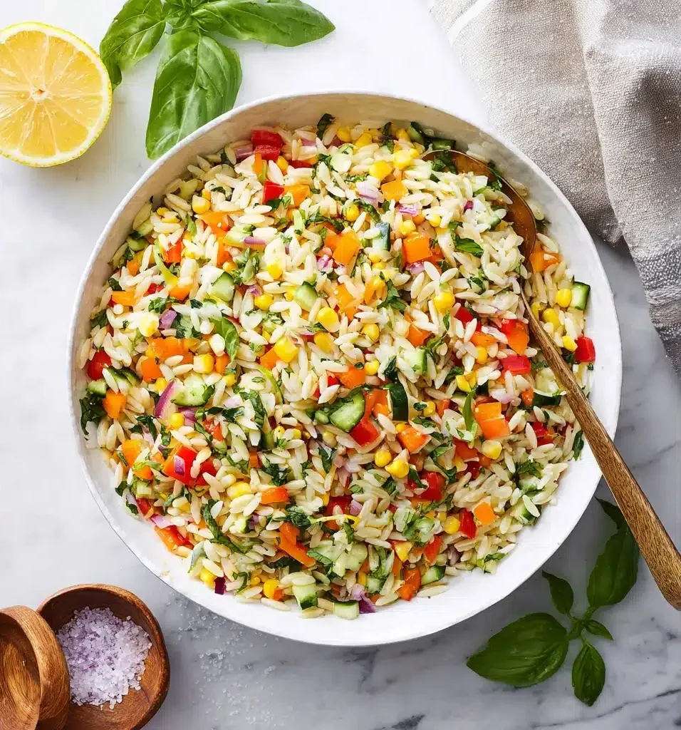 Rainbow Orzo Salad Recipe
