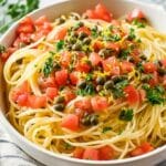 Lemon Capellini Salad with Capers and Tomatoes Recipe