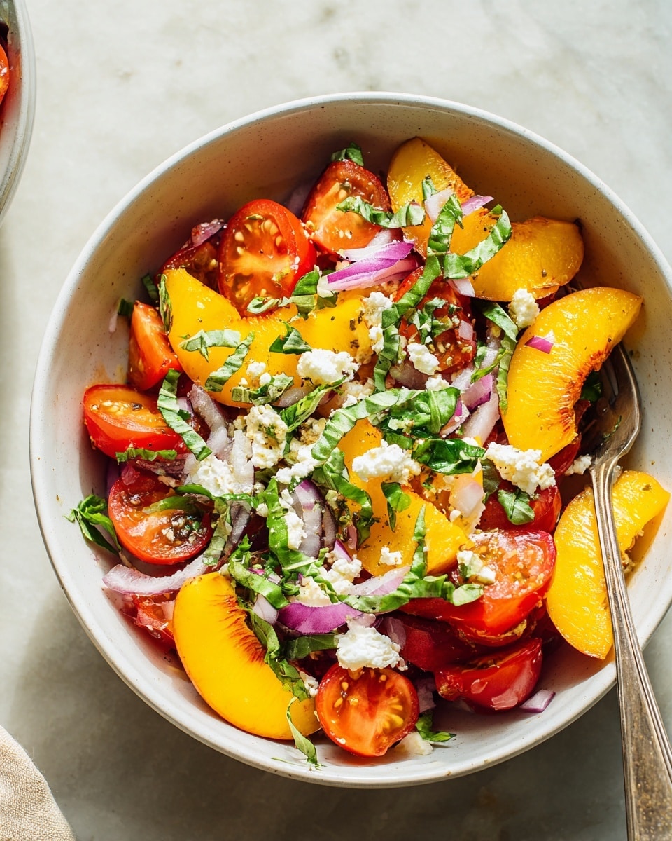 Peach Feta Salad With Tomatoes Recipe