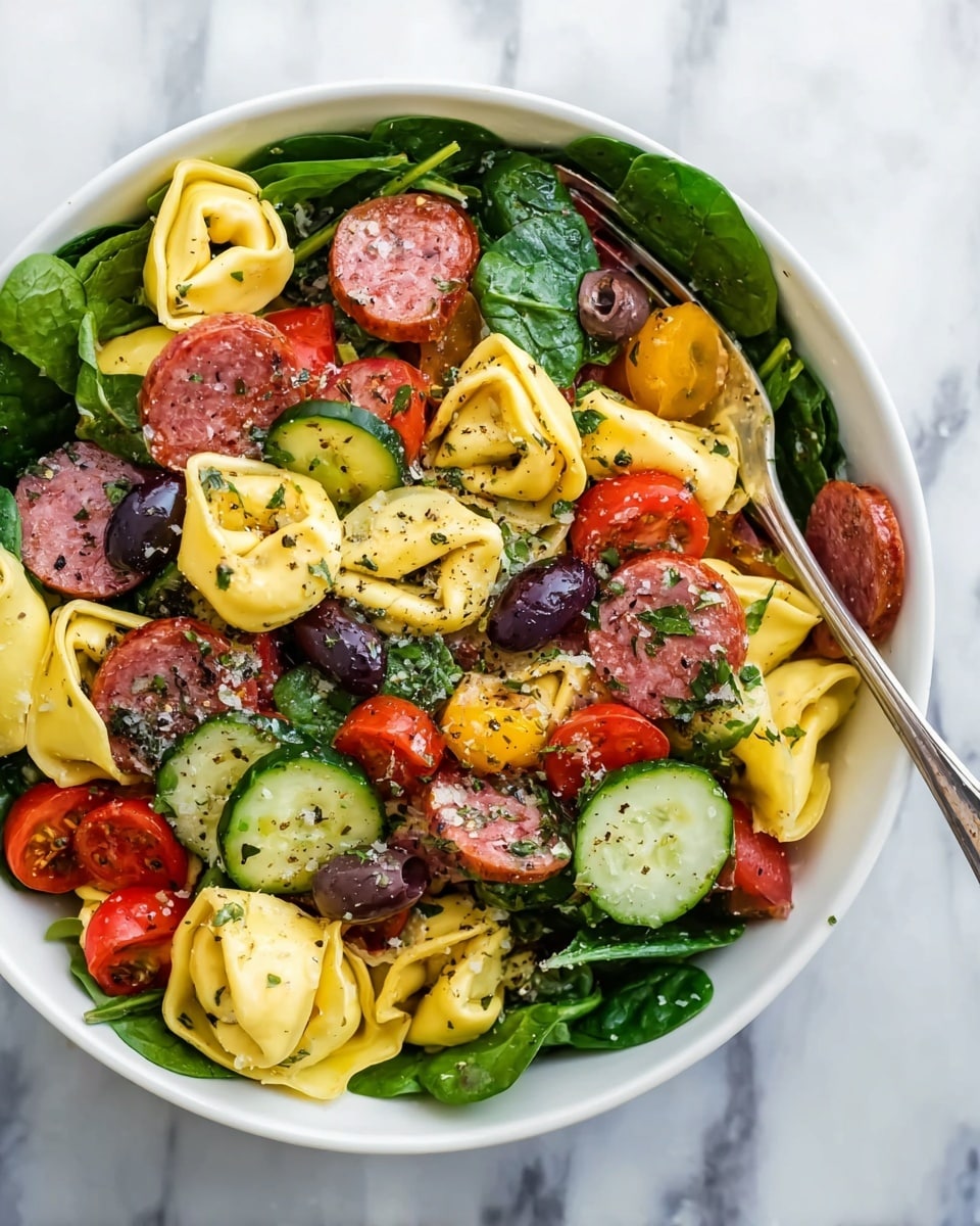 Tortellini Pasta Salad with Cheesy, Tangy Italian Dressing Recipe