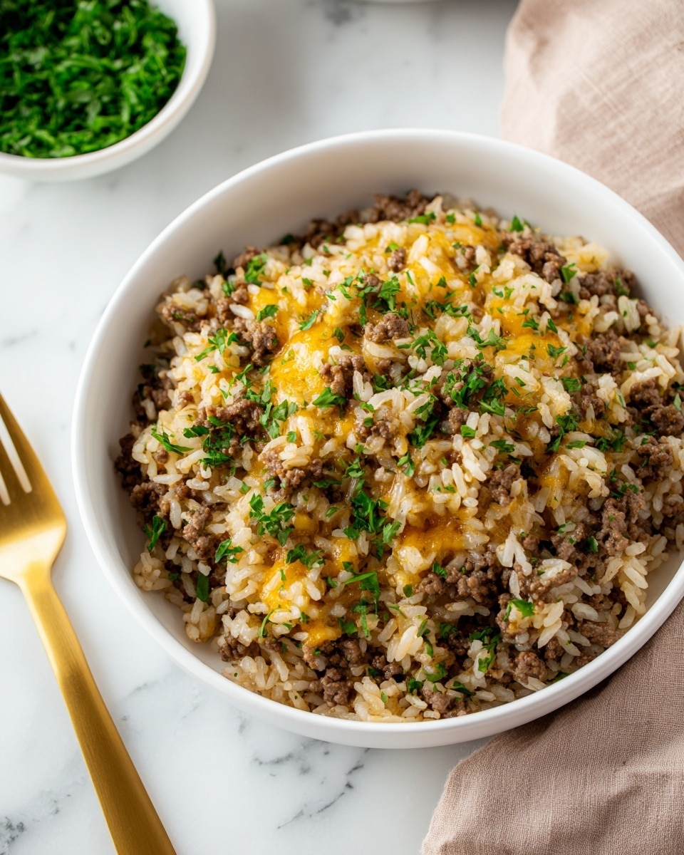 Cheesy Hamburger Rice Casserole Recipe