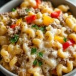 High-Protein Creamy Philly Cheesesteak Mac & Cheese Bliss Recipe