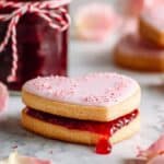 Filled Heart-Shaped Strawberry Shortbread Cookies Recipe