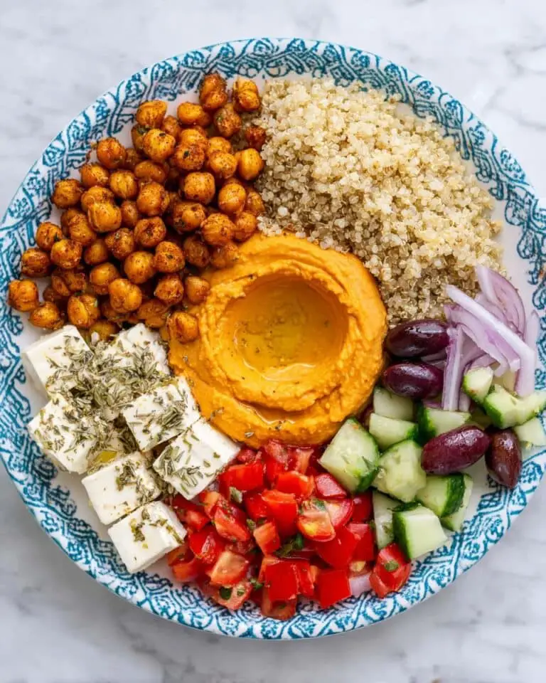 Mediterranean Bowl with Quinoa, Chickpeas, and Feta Recipe