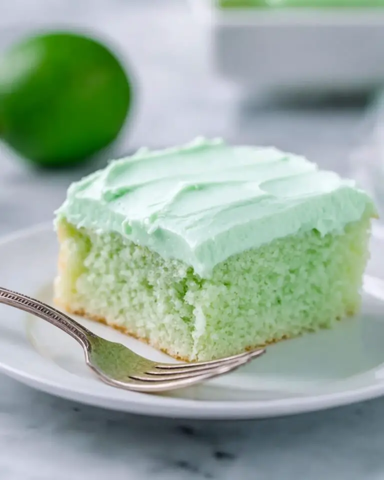 Green Lime Cake (Lime-flavored Gelatin and Condensed Milk Topping) Recipe