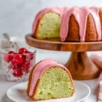 Pistachio Bundt Cake with Cherry Glaze Recipe
